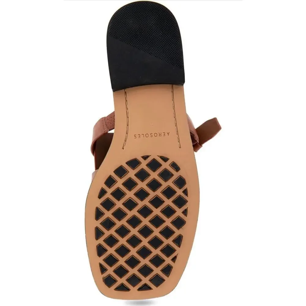 Aerosoles womens St.marks Slide Sandal Ginger Bread Leather Size 5.5